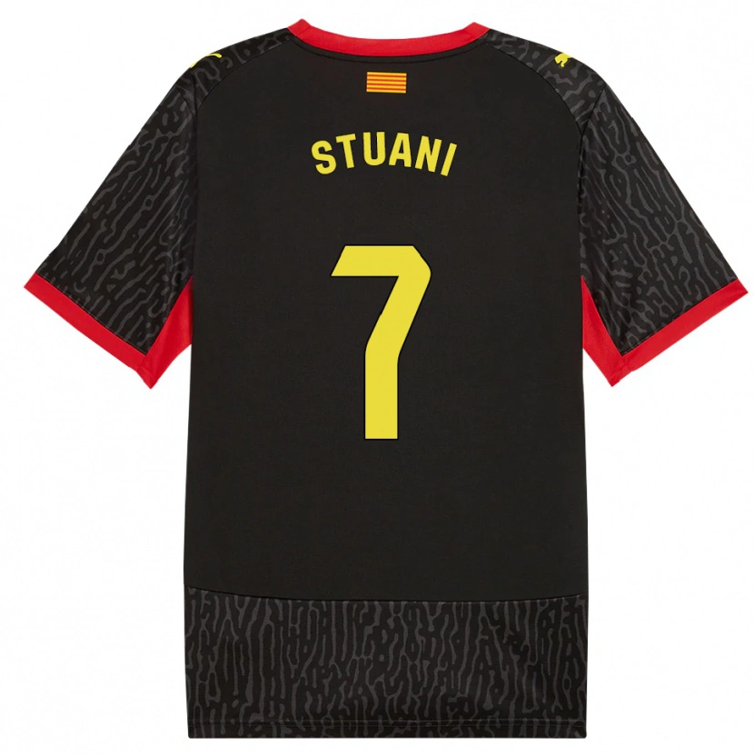 Danxen Dames Cristhian Stuani #7 Zwart Geel Rood Uitshirt Uittenue 2026/27 T-Shirt België
