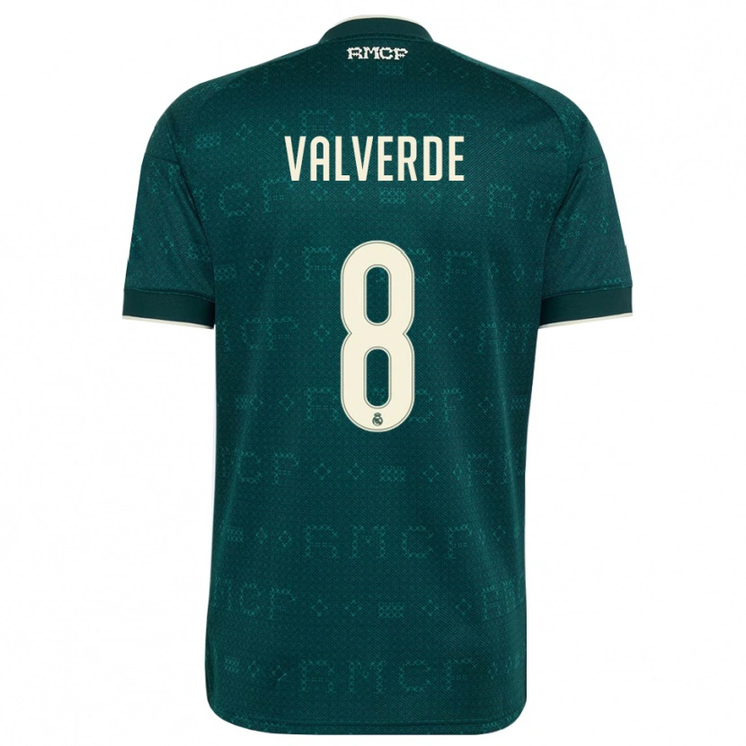 Danxen Dames Federico Valverde #8 Donker Leigrijs Wit Uitshirt Uittenue 2026/27 T-Shirt België