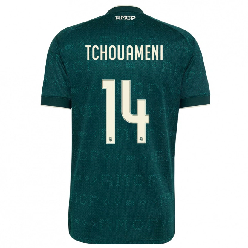 Danxen Dames Aurélien Tchouaméni #14 Donker Leigrijs Wit Uitshirt Uittenue 2026/27 T-Shirt België
