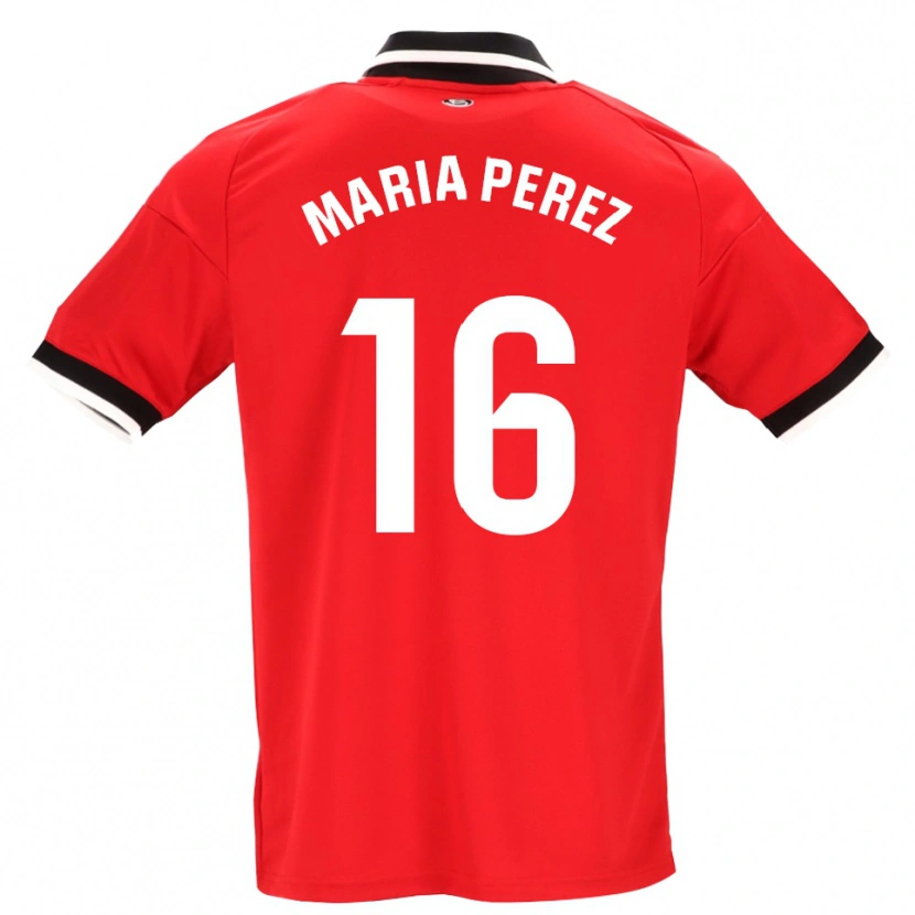 Danxen Dames María Pérez Rabaza #16 Zwart Wit Rood Uitshirt Uittenue 2026/27 T-Shirt België