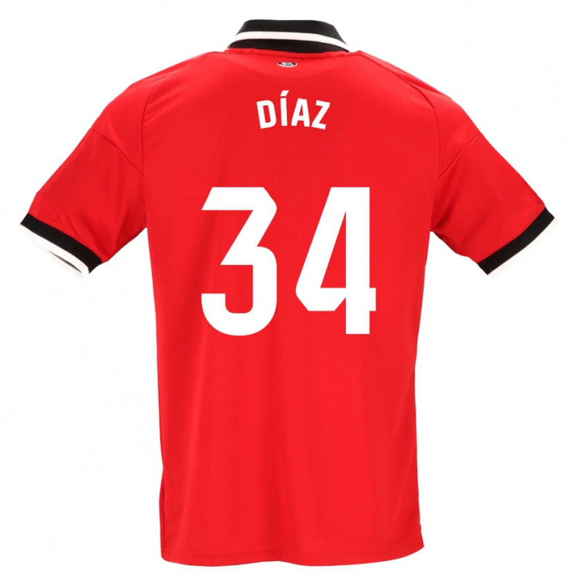 Danxen Dames Mario Díaz #34 Zwart Wit Rood Uitshirt Uittenue 2026/27 T-Shirt België