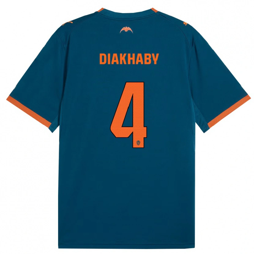 Danxen Dames Mouctar Diakhaby #4 Staalblauw Oranje Uitshirt Uittenue 2026/27 T-Shirt België