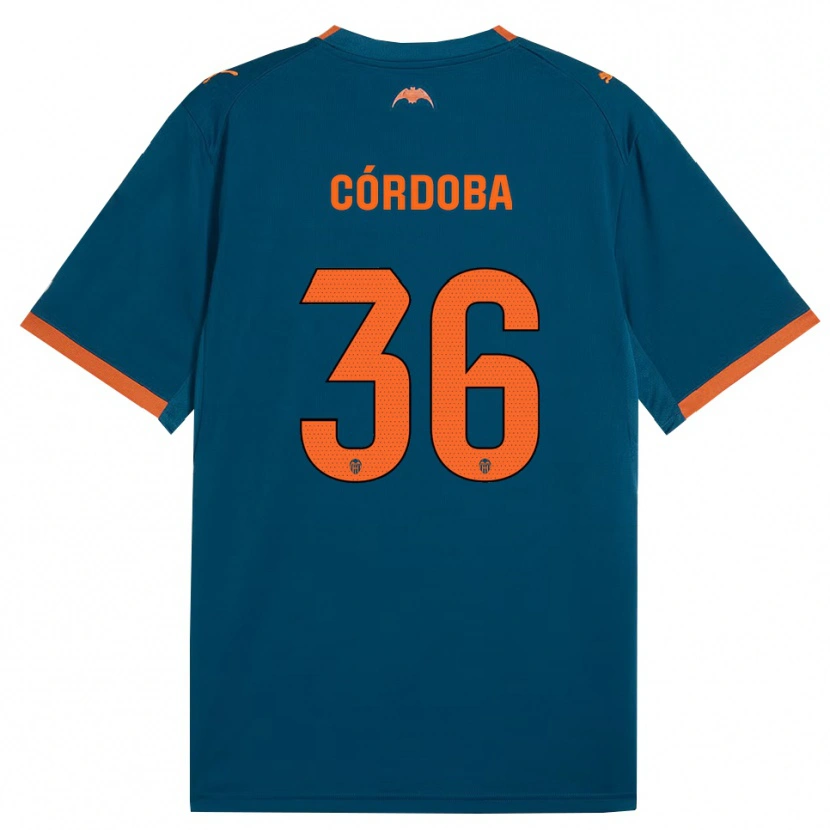 Danxen Dames Iker Córdoba #36 Staalblauw Oranje Uitshirt Uittenue 2026/27 T-Shirt België