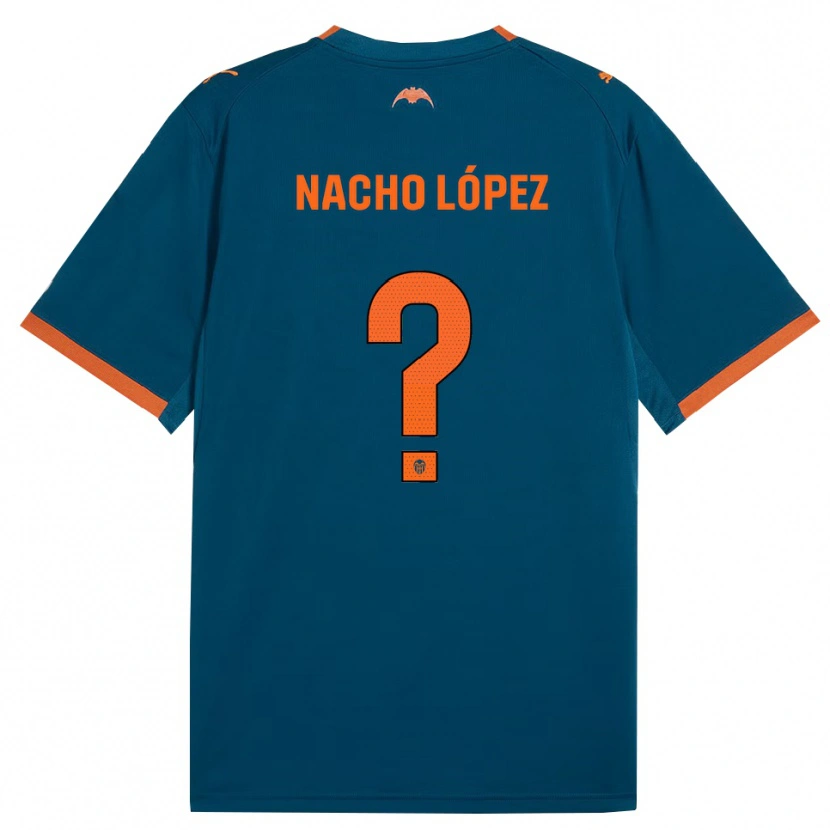 Danxen Dames Nacho López #0 Staalblauw Oranje Uitshirt Uittenue 2026/27 T-Shirt België
