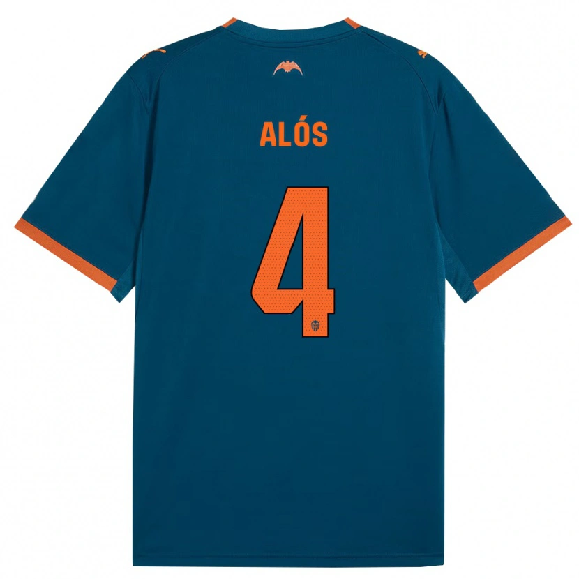 Danxen Dames Carlos Alós #4 Staalblauw Oranje Uitshirt Uittenue 2026/27 T-Shirt België