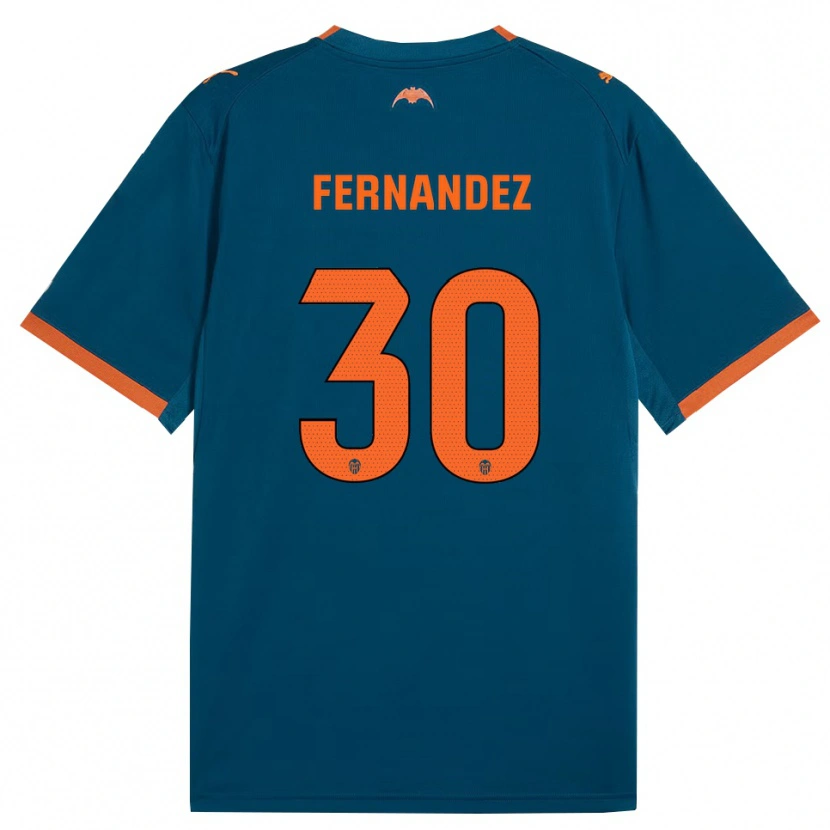 Danxen Dames Rubén Fernández #30 Staalblauw Oranje Uitshirt Uittenue 2026/27 T-Shirt België