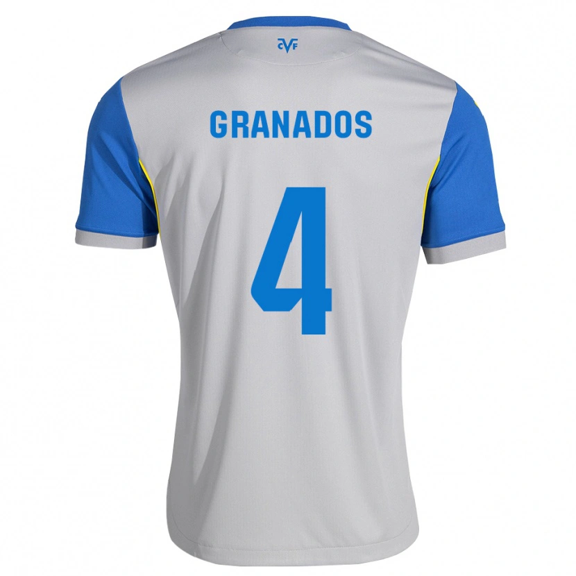 Danxen Dames Carlos Granados #4 Dodgerblauw Grijs Uitshirt Uittenue 2026/27 T-Shirt België