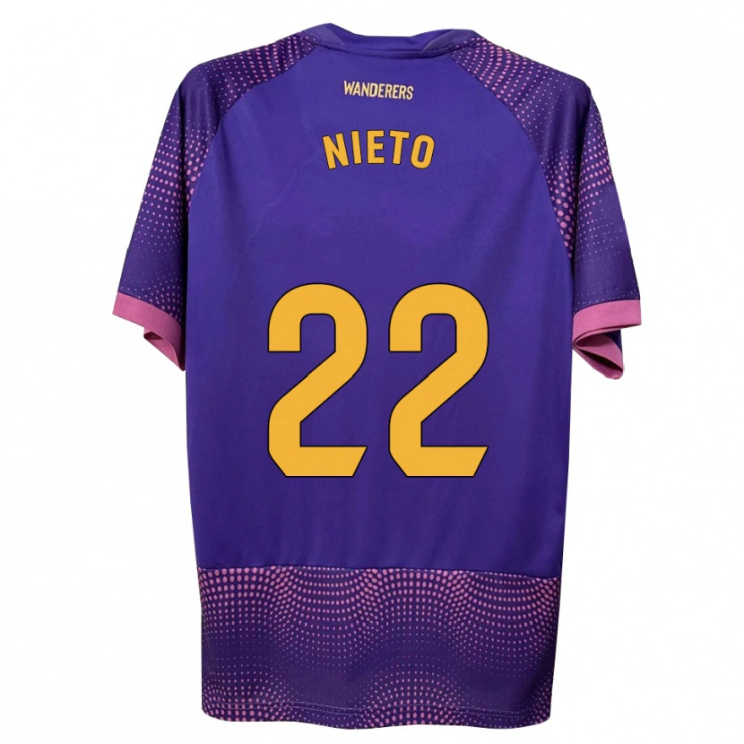 Danxen Dames Dani Nieto #22 Paars Wit Roze Uitshirt Uittenue 2026/27 T-Shirt België