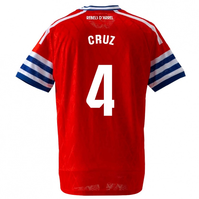 Danxen Dames Ian Cruz #4 Koninklijk Blauw Rood Uitshirt Uittenue 2026/27 T-Shirt België