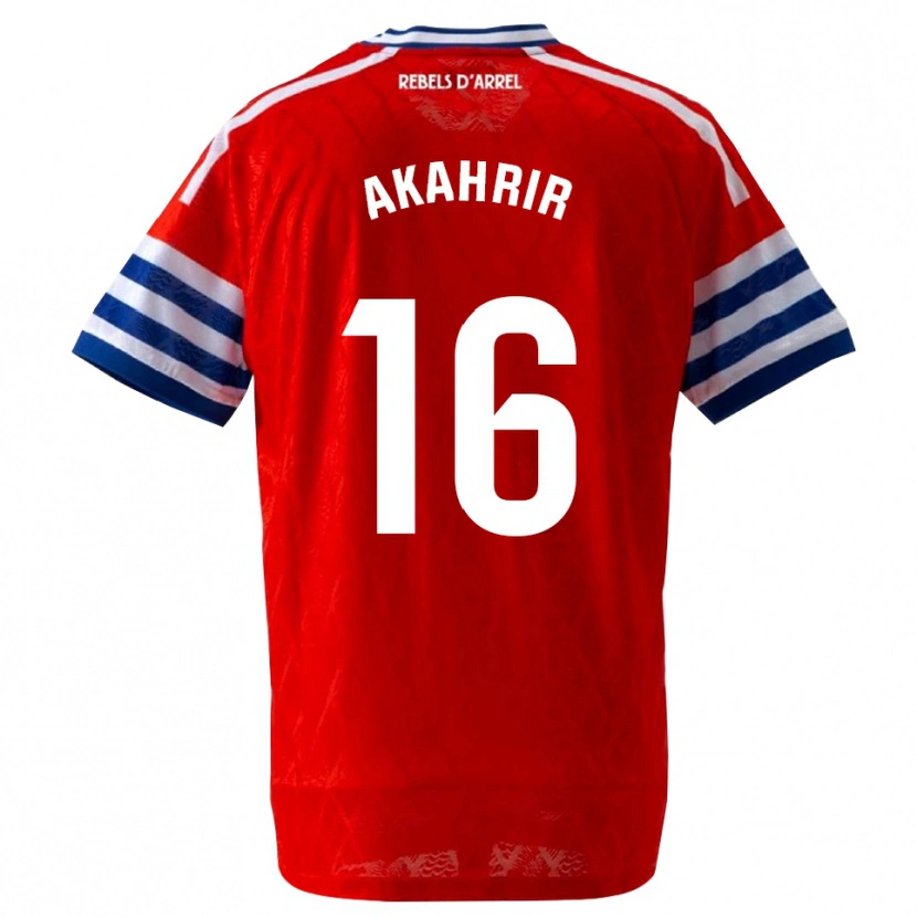 Danxen Dames Mohamed Akahrir #16 Koninklijk Blauw Rood Uitshirt Uittenue 2026/27 T-Shirt België