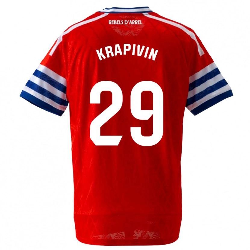 Danxen Dames Yegor Krapivin #29 Koninklijk Blauw Rood Uitshirt Uittenue 2026/27 T-Shirt België