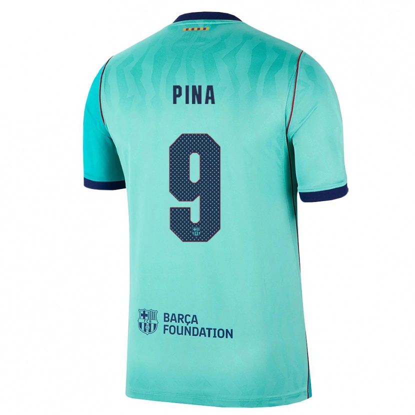 Danxen Dames Claudia Pina #9 Aqua Donker Turquoise Koninklijk Blauw Thuisshirt Derde Tenue 2026/27 T-Shirt België