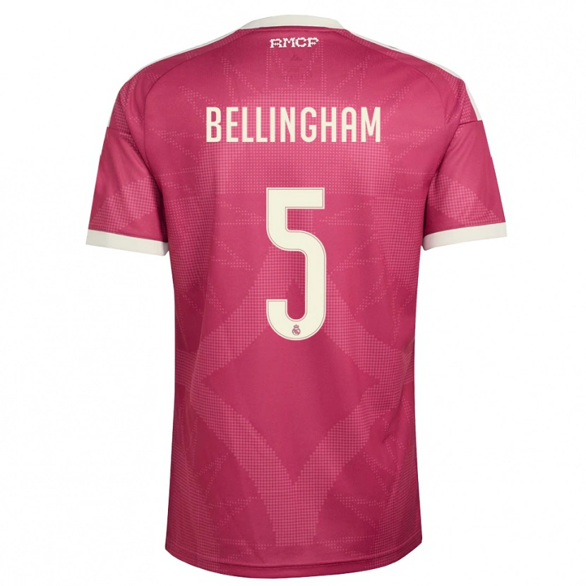 Danxen Dames Jude Bellingham #5 Bleek Violet Rood Wit Thuisshirt Derde Tenue 2026/27 T-Shirt België