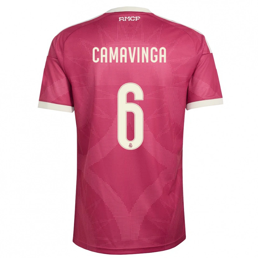 Danxen Dames Eduardo Camavinga #6 Bleek Violet Rood Wit Thuisshirt Derde Tenue 2026/27 T-Shirt België