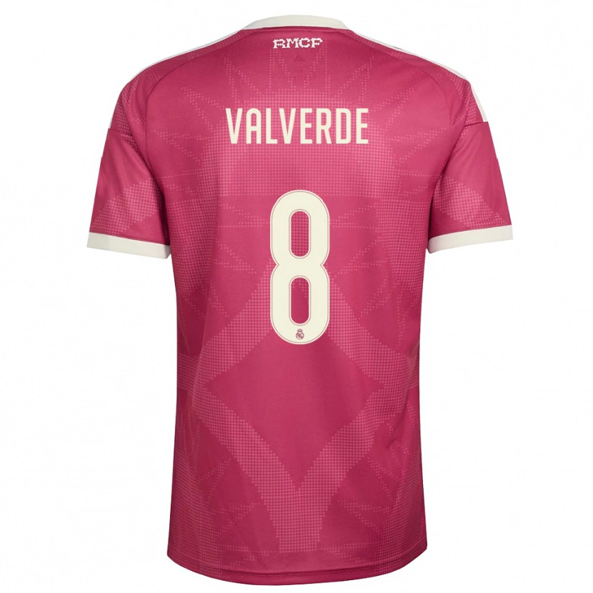 Danxen Dames Federico Valverde #8 Bleek Violet Rood Wit Thuisshirt Derde Tenue 2026/27 T-Shirt België