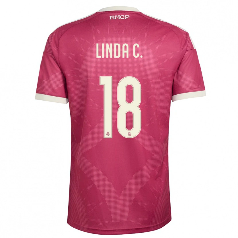 Danxen Dames Linda Caicedo #18 Bleek Violet Rood Wit Thuisshirt Derde Tenue 2026/27 T-Shirt België