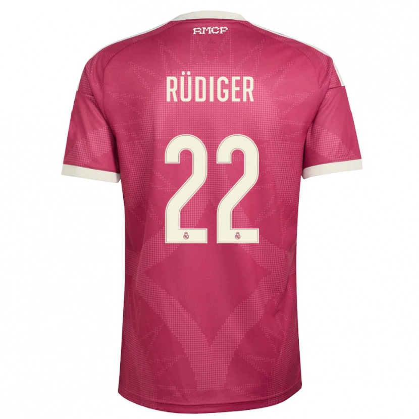 Danxen Dames Antonio Rüdiger #22 Bleek Violet Rood Wit Thuisshirt Derde Tenue 2026/27 T-Shirt België