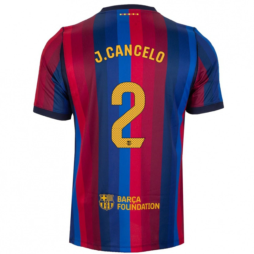 Danxen Dames João Cancelo #2 Koninklijk Blauw Rood Geel Thuisshirt Thuistenue 2026/27 T-Shirt België