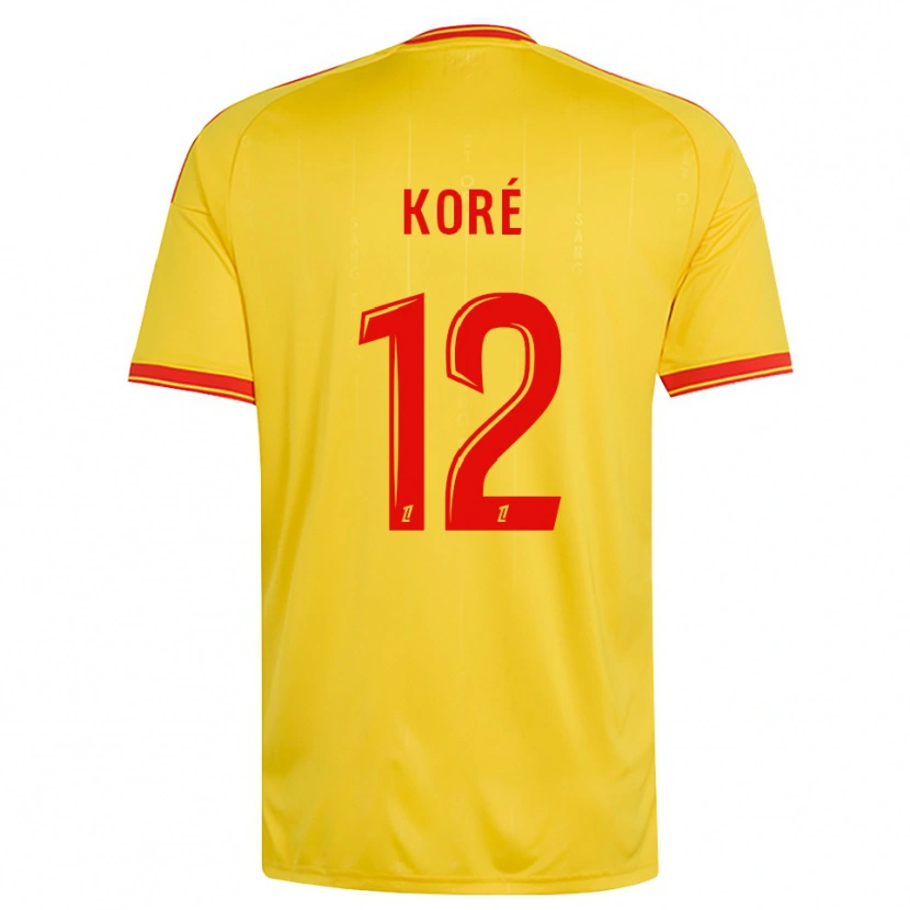 Danxen Kinderen Mathis Koré #12 Goud Oranje Rood Thuisshirt Thuistenue 2026/27 T-Shirt België