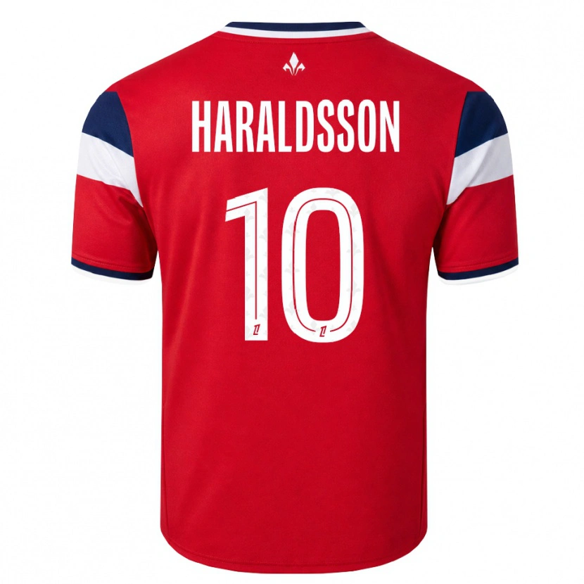 Danxen Kinderen Hákon Arnar Haraldsson #10 Rood Wit Koninklijk Blauw Thuisshirt Thuistenue 2026/27 T-Shirt België