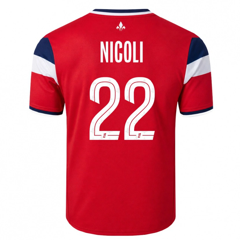 Danxen Kinderen Morgane Nicoli #22 Rood Wit Koninklijk Blauw Thuisshirt Thuistenue 2026/27 T-Shirt België