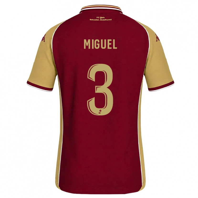 Danxen Kinderen Florian Miguel #3 Goudenrood Donkerrood Thuisshirt Thuistenue 2026/27 T-Shirt België