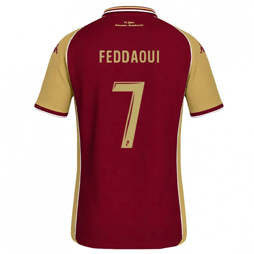 Danxen Kinderen Leina Feddaoui #7 Goudenrood Donkerrood Thuisshirt Thuistenue 2026/27 T-Shirt België