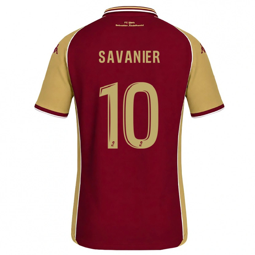 Danxen Kinderen Téji Savanier #10 Goudenrood Donkerrood Thuisshirt Thuistenue 2026/27 T-Shirt België