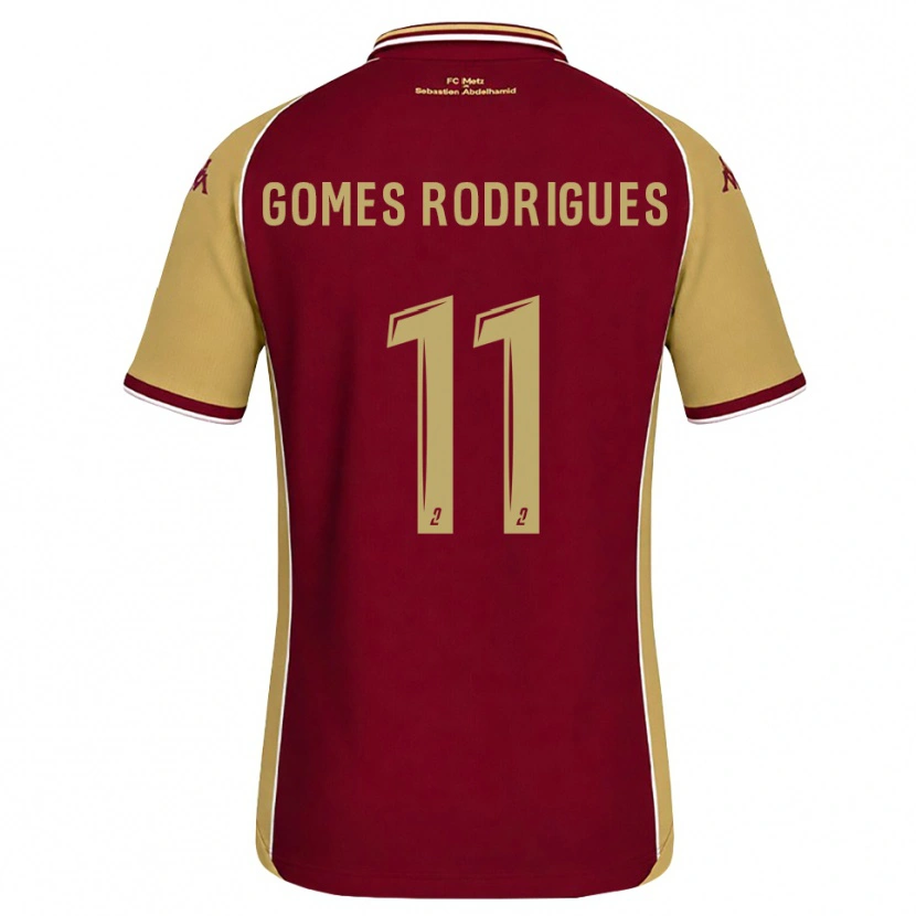 Danxen Kinderen Jess Gomes Rodrigues #11 Goudenrood Donkerrood Thuisshirt Thuistenue 2026/27 T-Shirt België