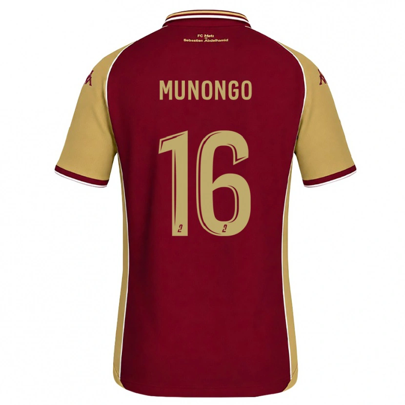 Danxen Kinderen Goodness Munongo #16 Goudenrood Donkerrood Thuisshirt Thuistenue 2026/27 T-Shirt België