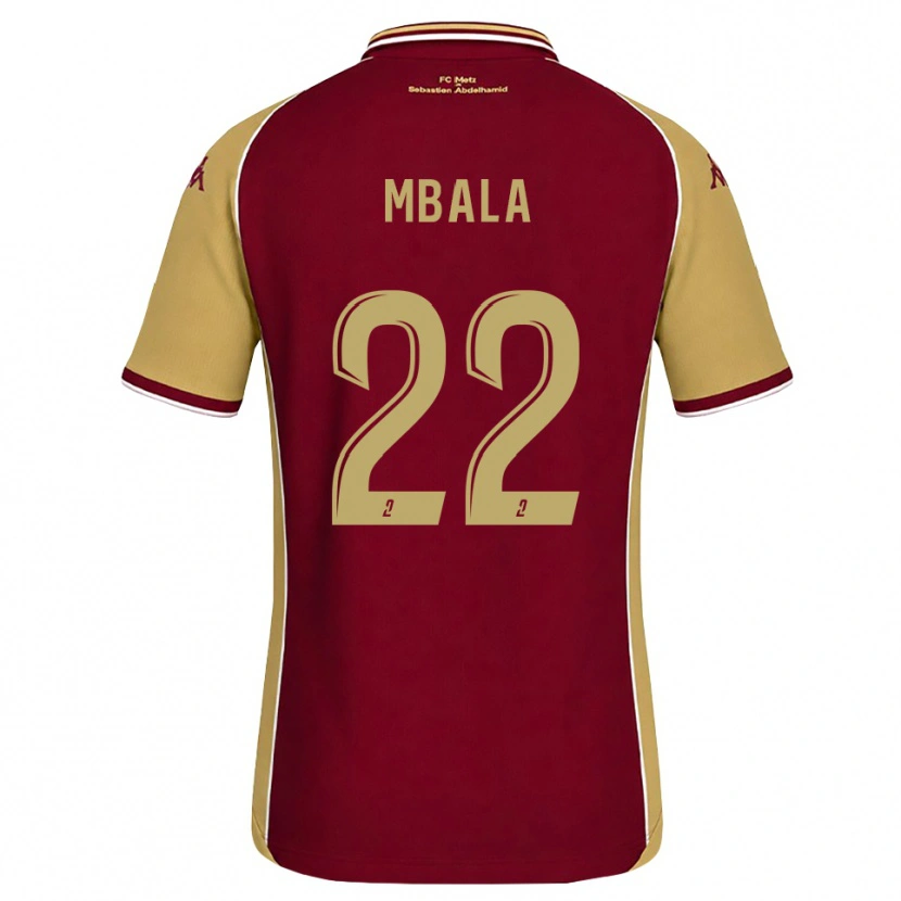 Danxen Kinderen Nathan Mbala #22 Goudenrood Donkerrood Thuisshirt Thuistenue 2026/27 T-Shirt België