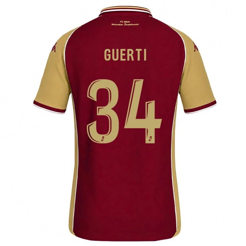 Danxen Kinderen Ismaël Guerti #34 Goudenrood Donkerrood Thuisshirt Thuistenue 2026/27 T-Shirt België