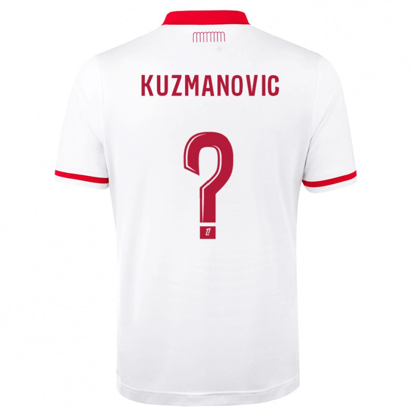 Danxen Kinderen Dejan Kuzmanovic #0 Rood Wit Thuisshirt Thuistenue 2026/27 T-Shirt België