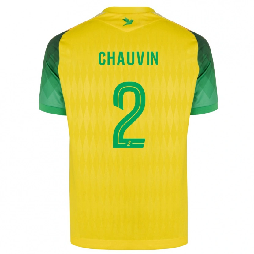 Danxen Kinderen Yoann Chauvin #2 Geel Groen Rood Thuisshirt Thuistenue 2026/27 T-Shirt België