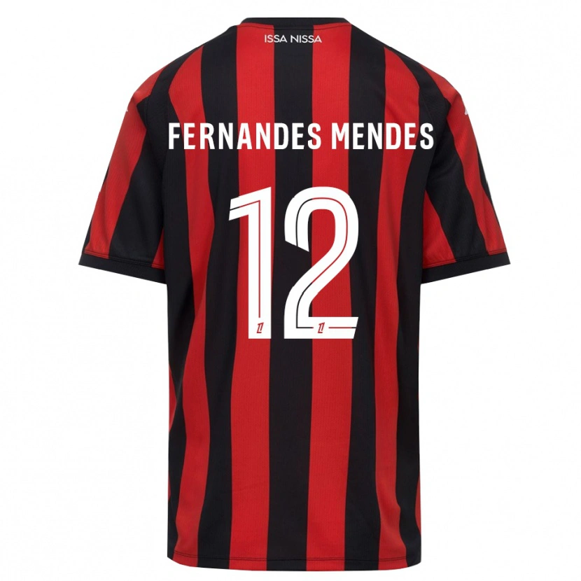 Danxen Kinderen Mathis Fernandes Mendes #12 Rood Zwart Wit Thuisshirt Thuistenue 2026/27 T-Shirt België