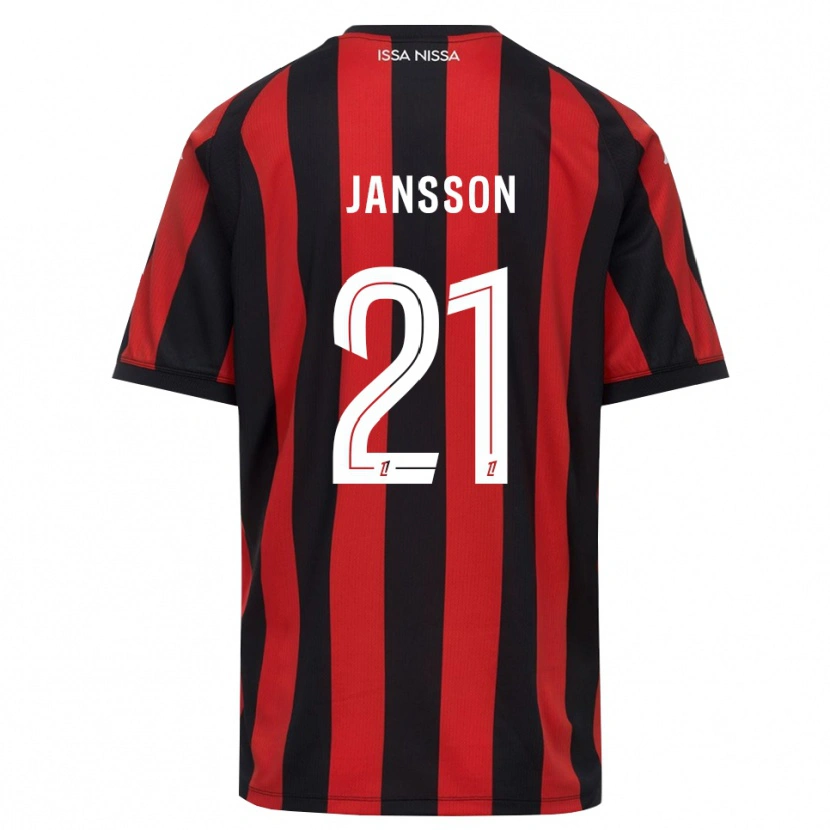 Danxen Kinderen Isak Jansson #21 Rood Zwart Wit Thuisshirt Thuistenue 2026/27 T-Shirt België