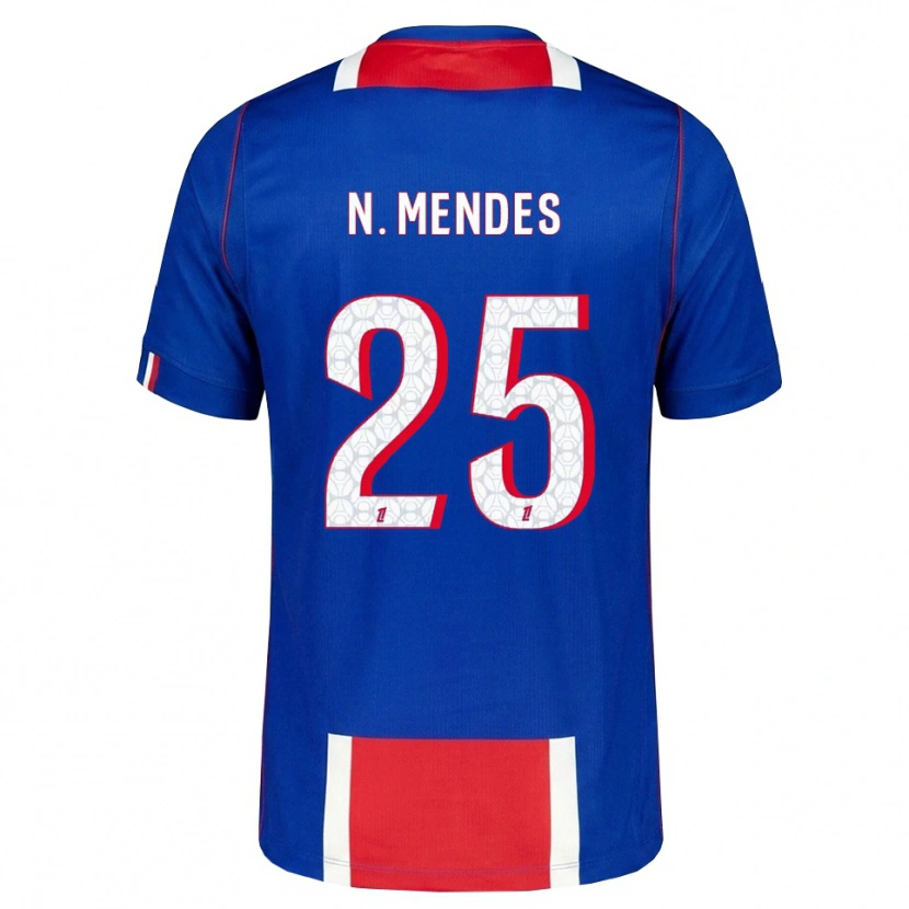 Danxen Kinderen Nuno Mendes #25 Rood Wit Blauw Thuisshirt Thuistenue 2026/27 T-Shirt België