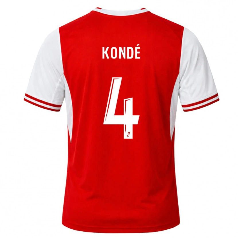 Danxen Kinderen Jean-Charles Kondé #4 Rood Wit Thuisshirt Thuistenue 2026/27 T-Shirt België