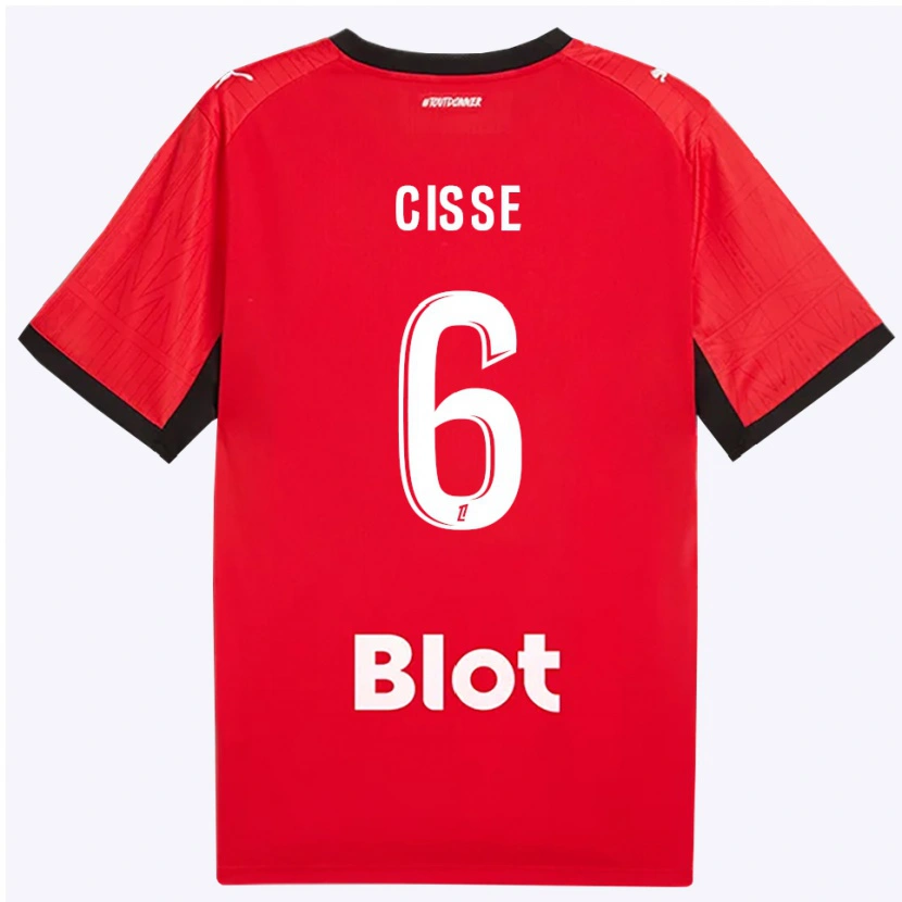 Danxen Kinderen Djaoui Cissé #6 Rood Zwart Wit Thuisshirt Thuistenue 2026/27 T-Shirt België