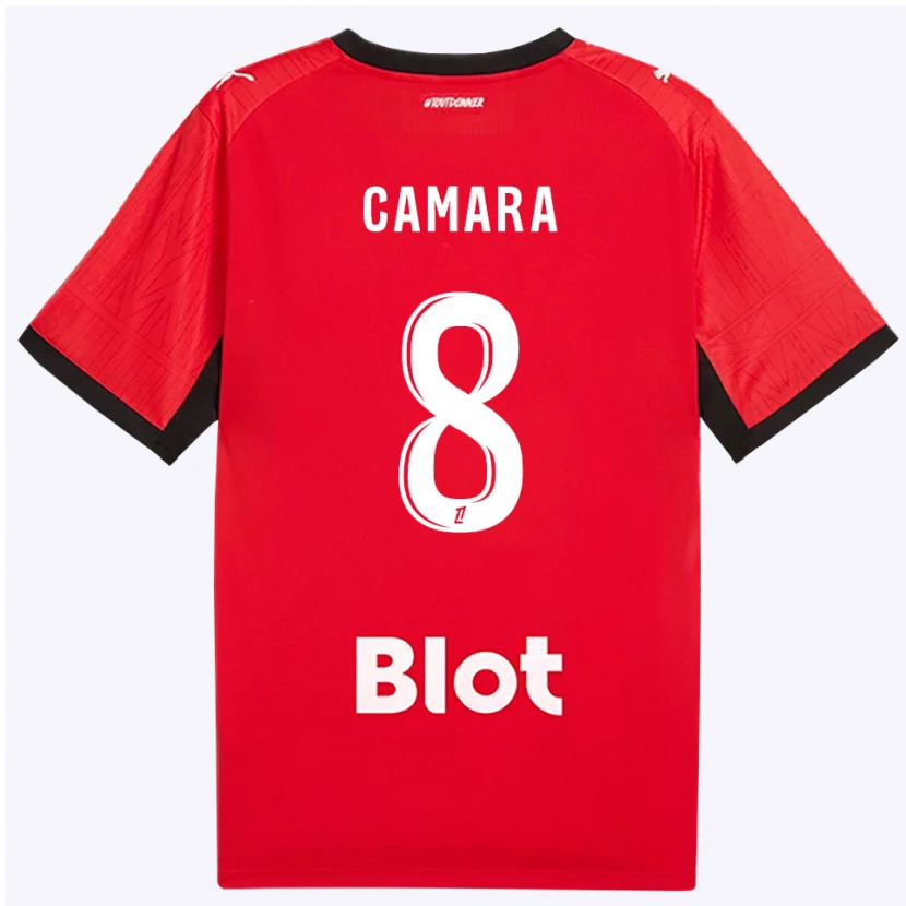 Danxen Kinderen Yaya Camara #8 Rood Zwart Wit Thuisshirt Thuistenue 2026/27 T-Shirt België