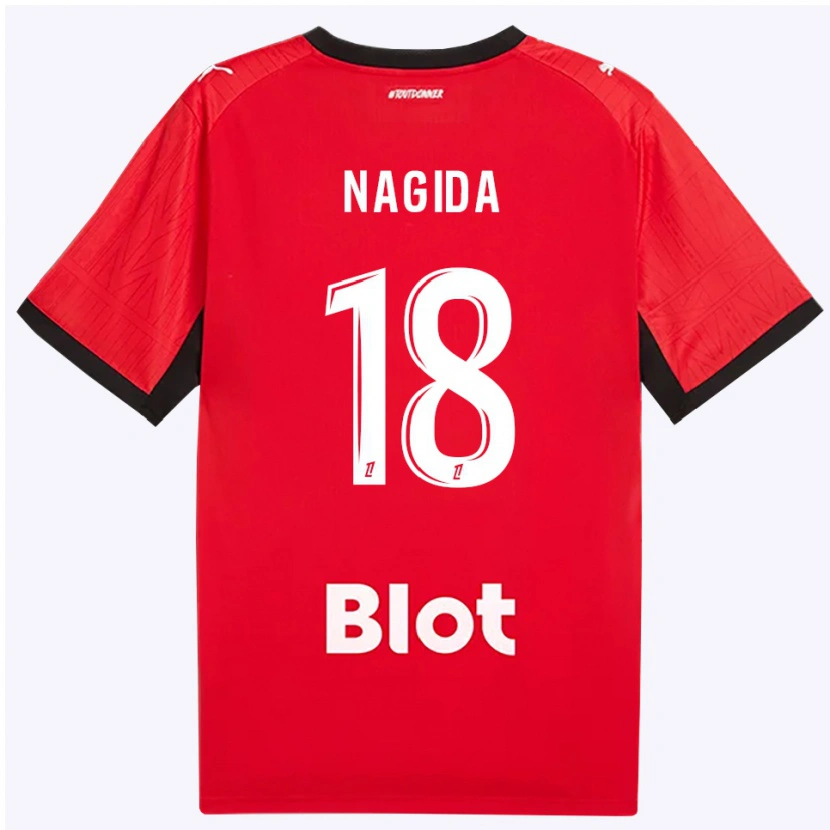 Danxen Kinderen Mahamadou Nagida #18 Rood Zwart Wit Thuisshirt Thuistenue 2026/27 T-Shirt België