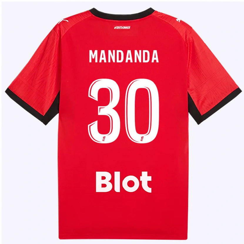 Danxen Kinderen Steve Mandanda #30 Rood Zwart Wit Thuisshirt Thuistenue 2026/27 T-Shirt België