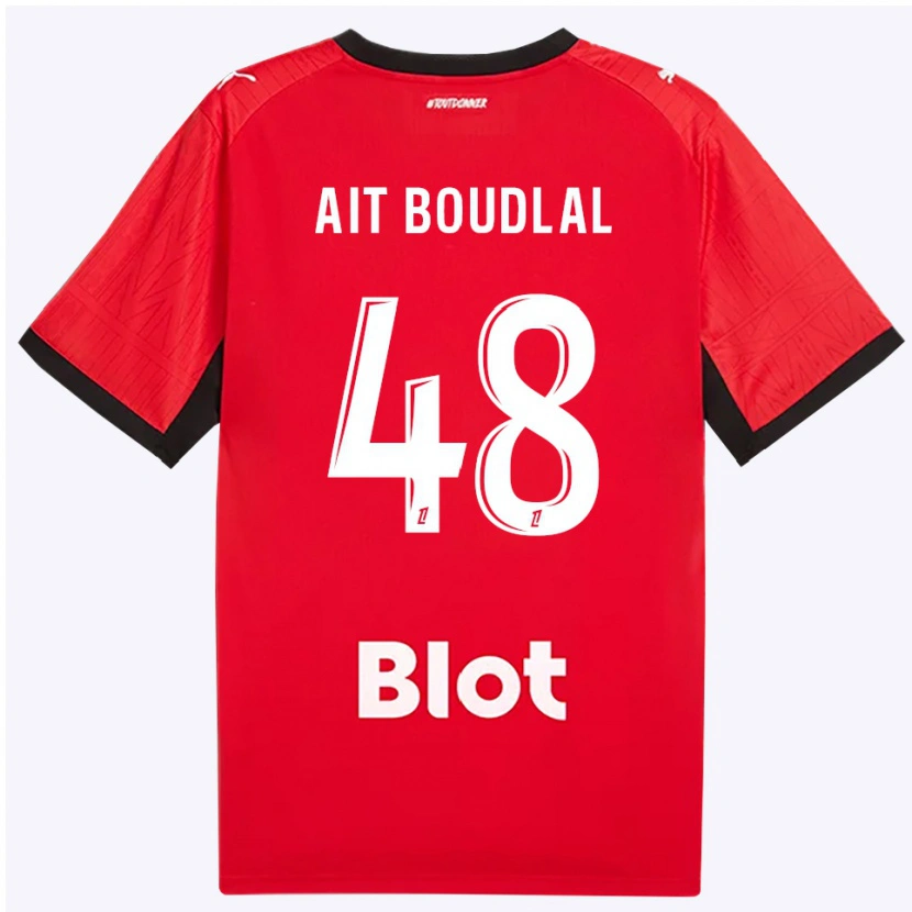 Danxen Kinderen Abdelhamid Ait Boudlal #48 Rood Zwart Wit Thuisshirt Thuistenue 2026/27 T-Shirt België