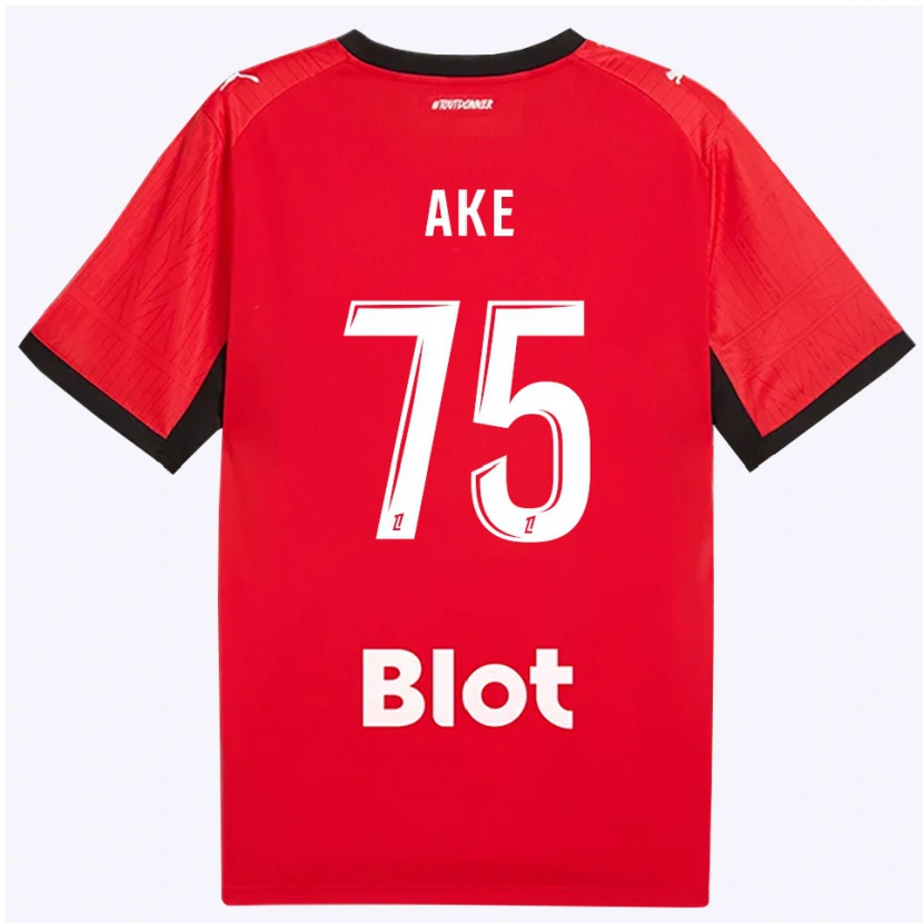 Danxen Kinderen Junior Ake #75 Rood Zwart Wit Thuisshirt Thuistenue 2026/27 T-Shirt België