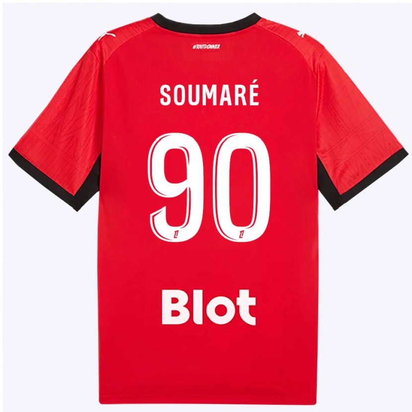 Danxen Kinderen Issa Soumaré #90 Rood Zwart Wit Thuisshirt Thuistenue 2026/27 T-Shirt België