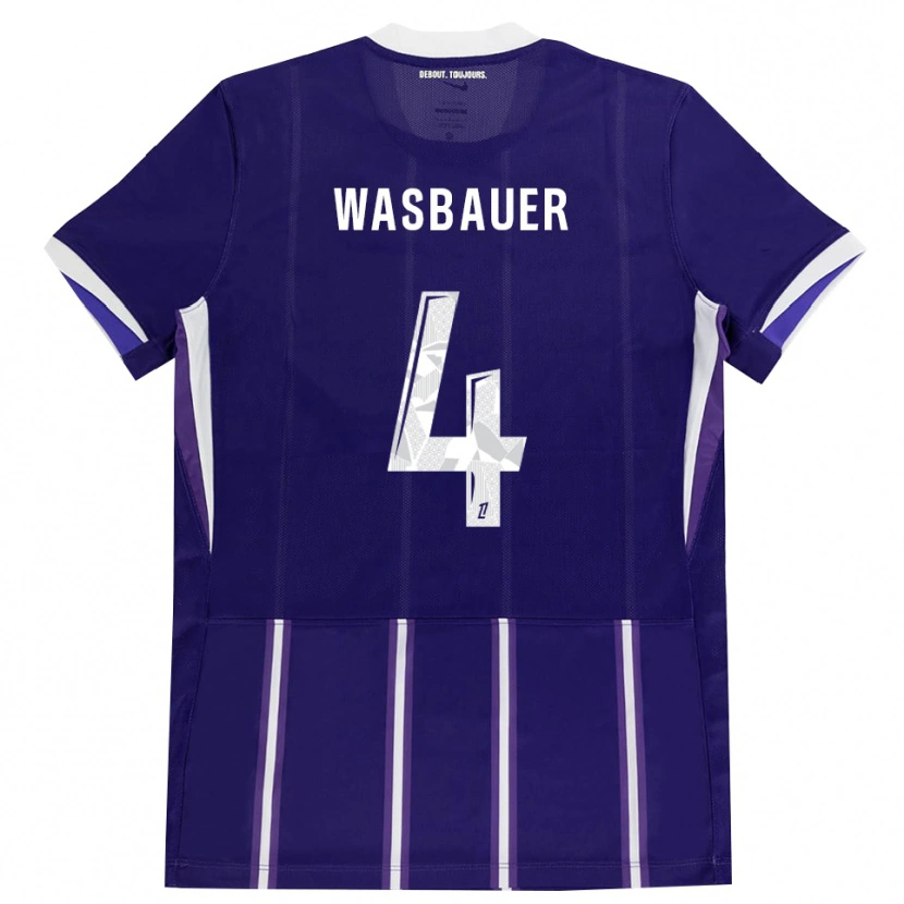 Danxen Kinderen Nicolas Wasbauer #4 Paars Wit Thuisshirt Thuistenue 2026/27 T-Shirt België