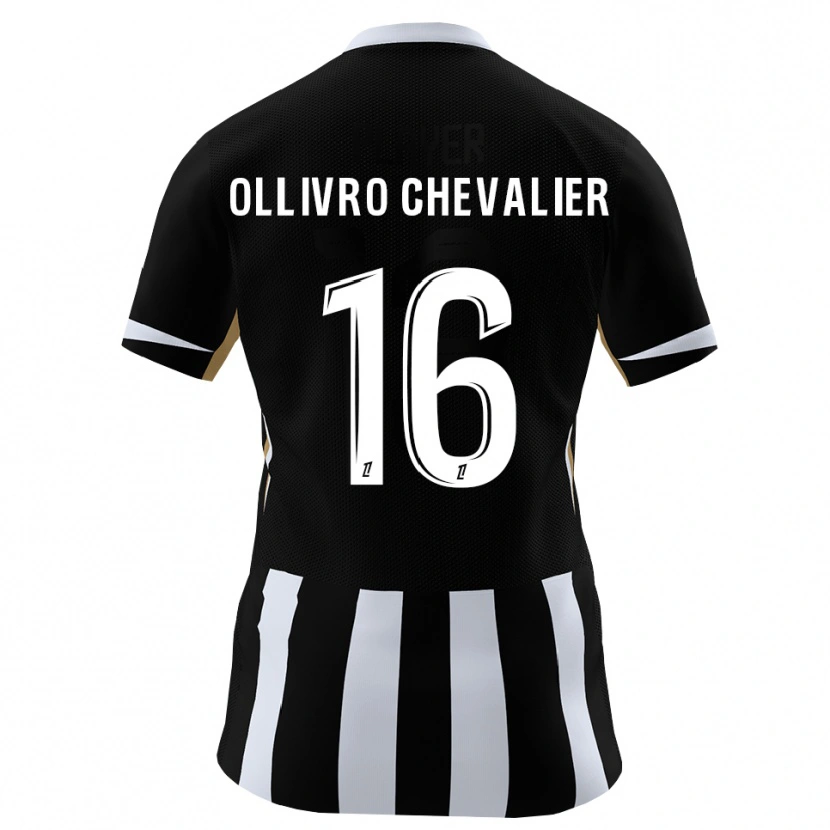 Danxen Kinderen Sacha Ollivro Chevalier #16 Zwart Blauw Thuisshirt Thuistenue 2026/27 T-Shirt België