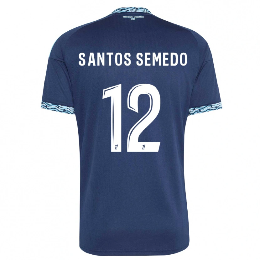Danxen Kinderen Ilyes Dos Santos Semedo #12 Staalblauw Wit Thuisshirt Thuistenue 2026/27 T-Shirt België