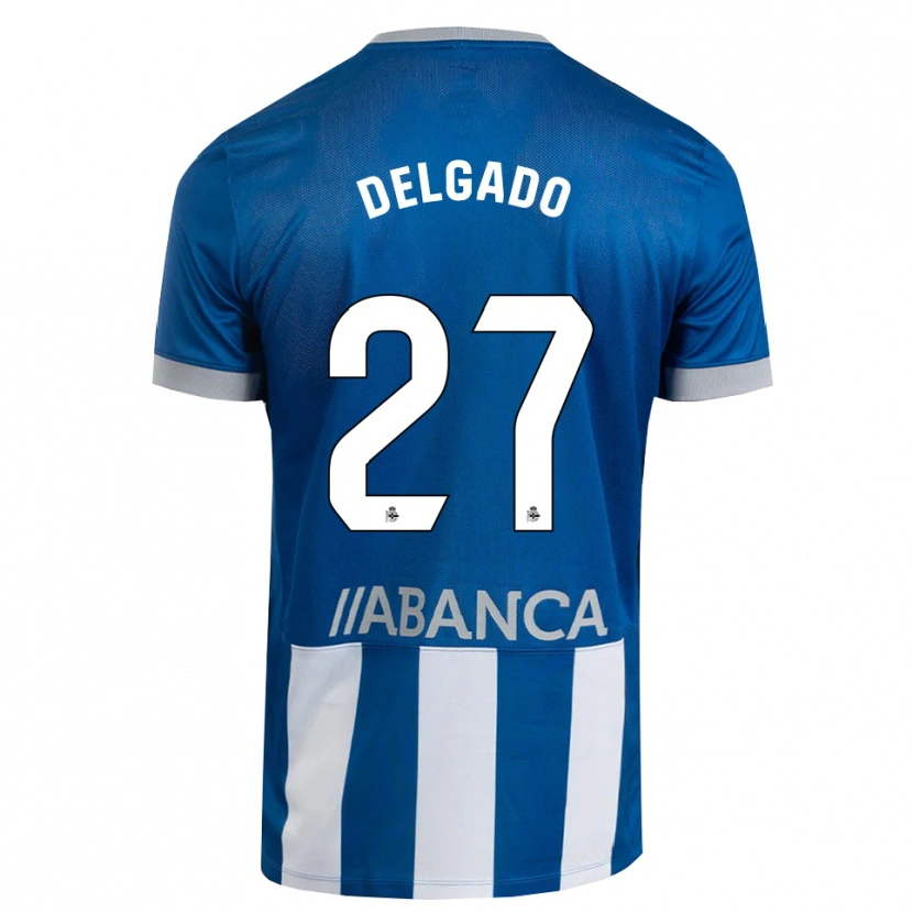 Danxen Kinderen Álex Delgado #27 Blauw Grijs Wit Thuisshirt Thuistenue 2026/27 T-Shirt België