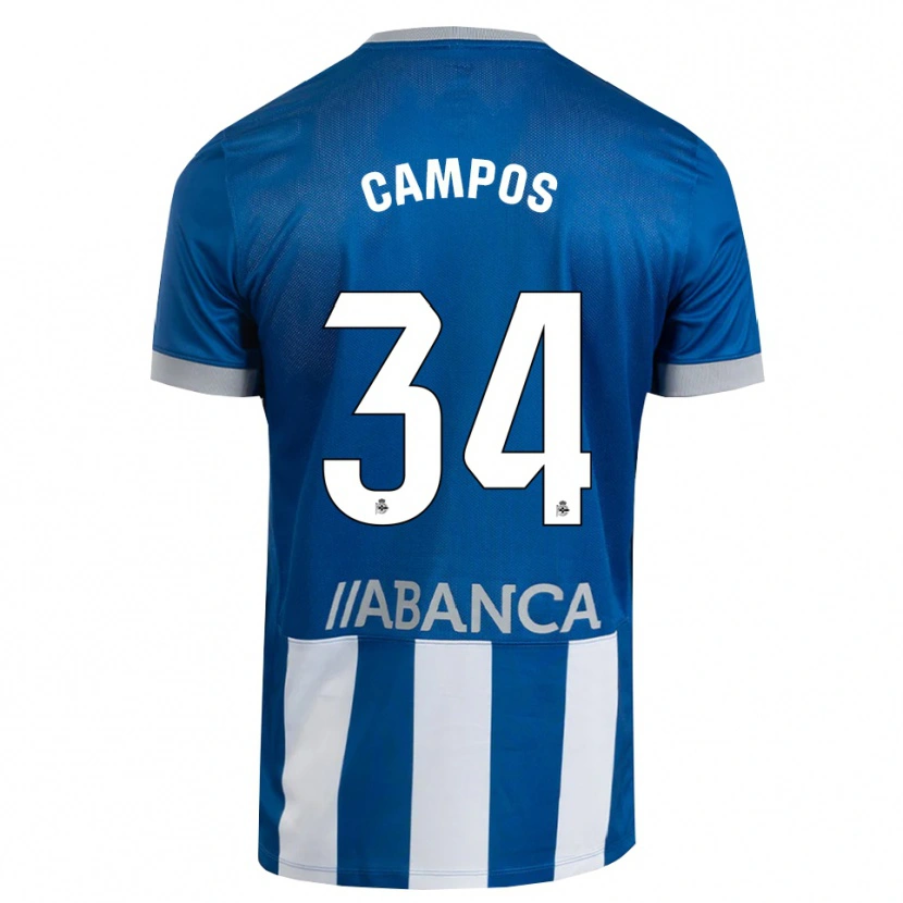 Danxen Kinderen Xabi Campos #34 Blauw Grijs Wit Thuisshirt Thuistenue 2026/27 T-Shirt België